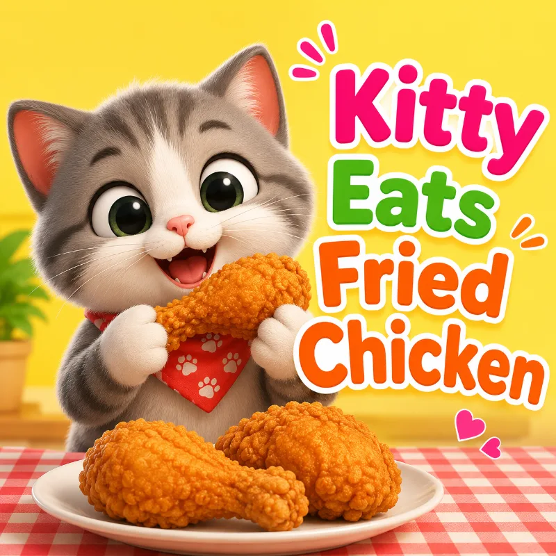 Kitty Eats Fried Chicken